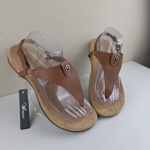 Athlefit‎ Women's Brown Strap Thong Sandals Size 9 New With Tags